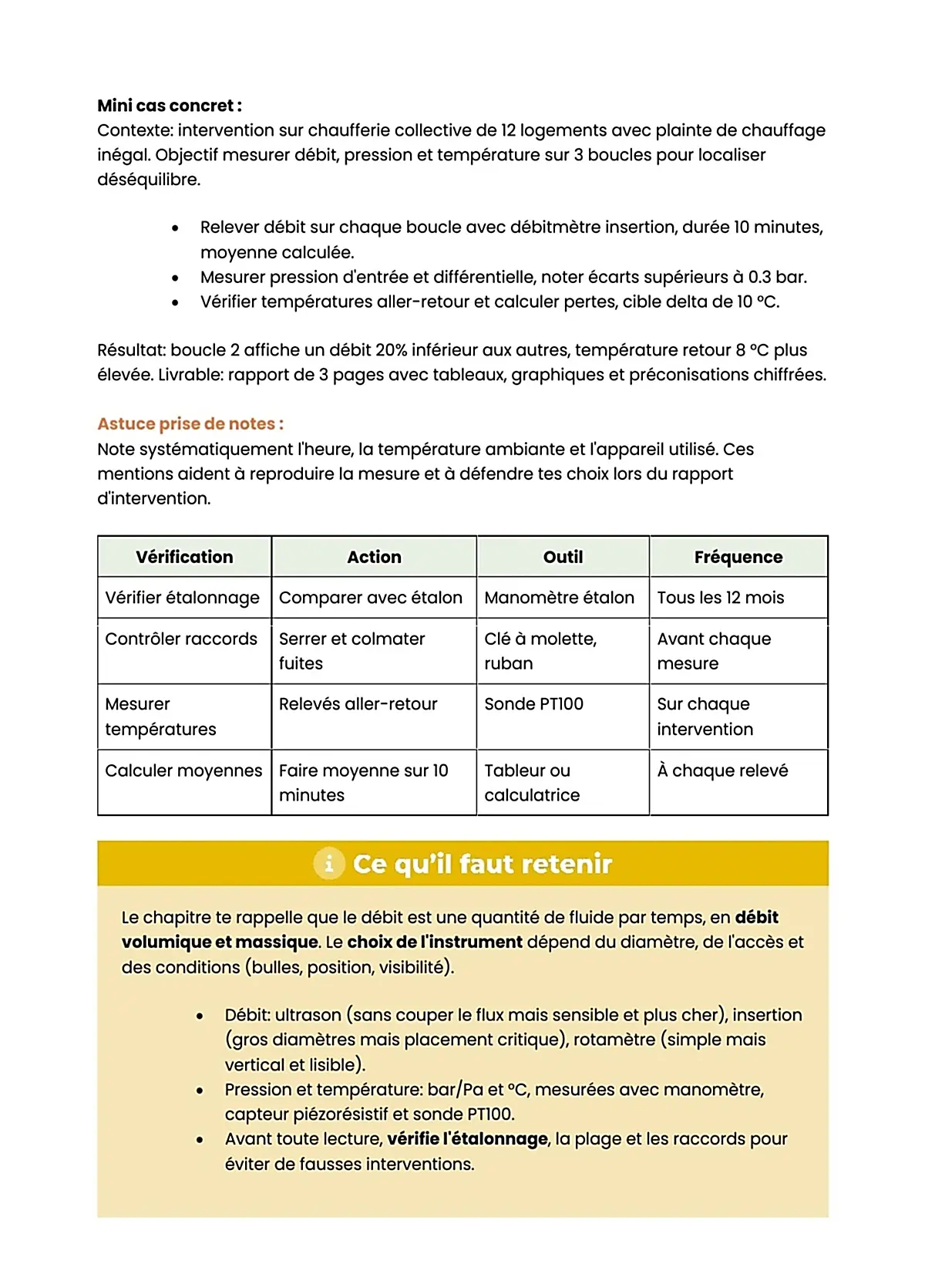Example Fiche de Révision BP Génie Climatique